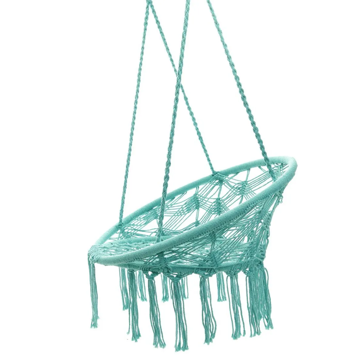 Fashion Hustawka Circle Doira Makrama Turkusowa 82X60X115-138 Cm Hustawki Na Balkon
