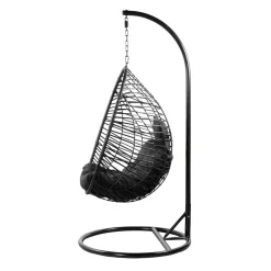 Cheap Hustawka Solei Czarna Z Czarna Poduszka 95X95X195 Cm Hustawki Na Balkon