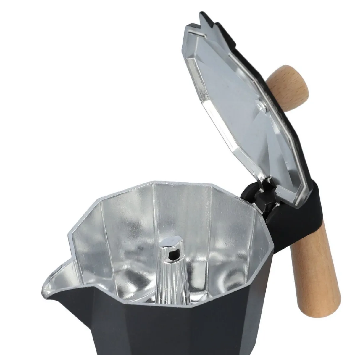 Cheap Kawiarka Mia Mokka Czarna Z Drewnianym Uchwytem 6 Cup Kawiarki