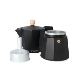 Cheap Kawiarka Mia Mokka Czarna Z Drewnianym Uchwytem 6 Cup Kawiarki