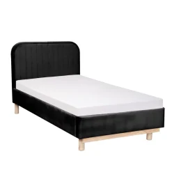 Cheap Łóżko Karalius Welurowe Czarne 90X200 Cm Łóżka 90 X 200