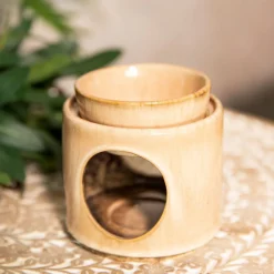 Clearance Kominek Soleto Ceramiczny Bezowy 9X9X10 Cm Kominki I Woski