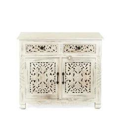 Store Komoda Banhi Lite Drewno Mango Zlobione 90X42X80 Cm Komody