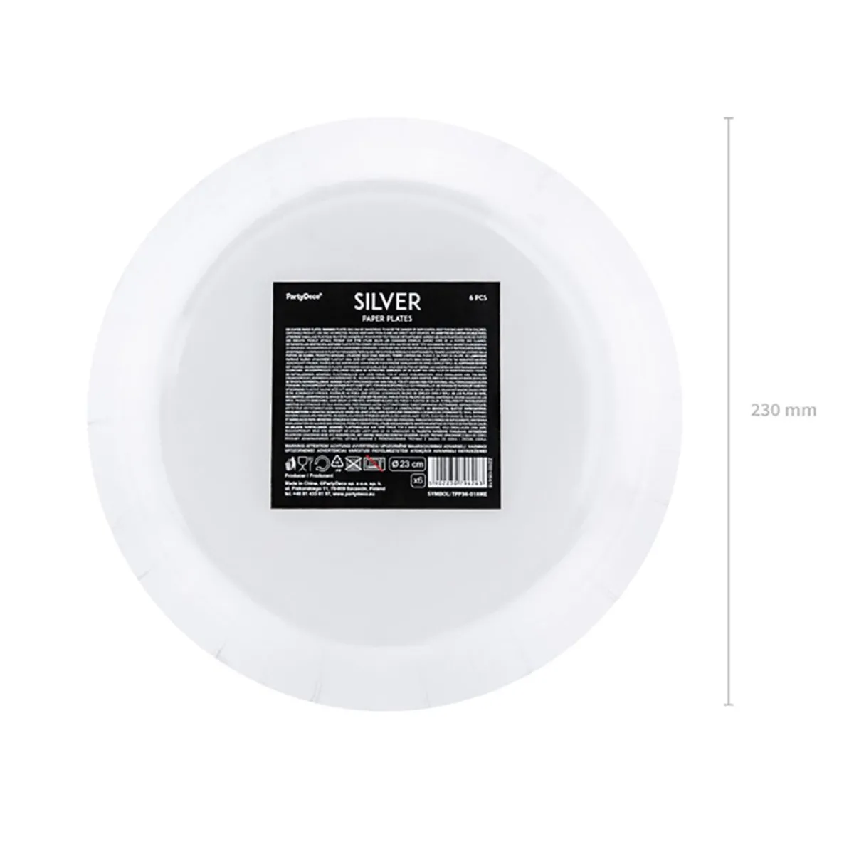 Sale Komplet Talerzy Silver Papierowych 6 Szt. Fi 23 Cm Sale
