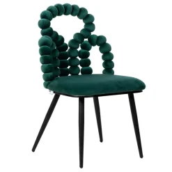 Shop Krzeslo Bubble Beam Welurowe Zielone Z Czarnymi Nogami 56,5X52X87 Cm Krzesła