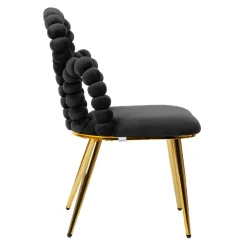 Outlet Krzeslo Bubble Beam Welurowe Czarne 56,5X52X87 Cm Krzesła