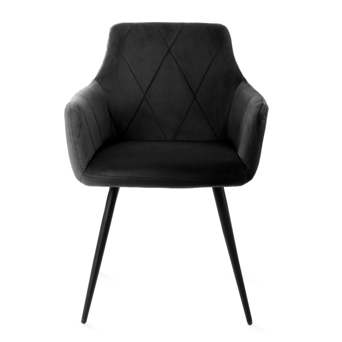 Store Krzeslo Fellice Welurowe Czarne 56X61X86 Cm Krzesła