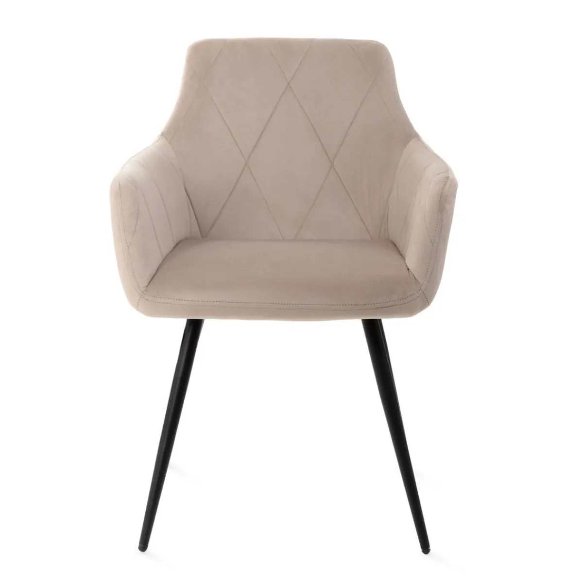 New Krzeslo Fellice Welurowe Bezowe 56X61X86 Cm Krzesła
