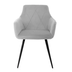 Outlet Krzeslo Fellice Welurowe Szare 56X61X86 Cm Krzesła