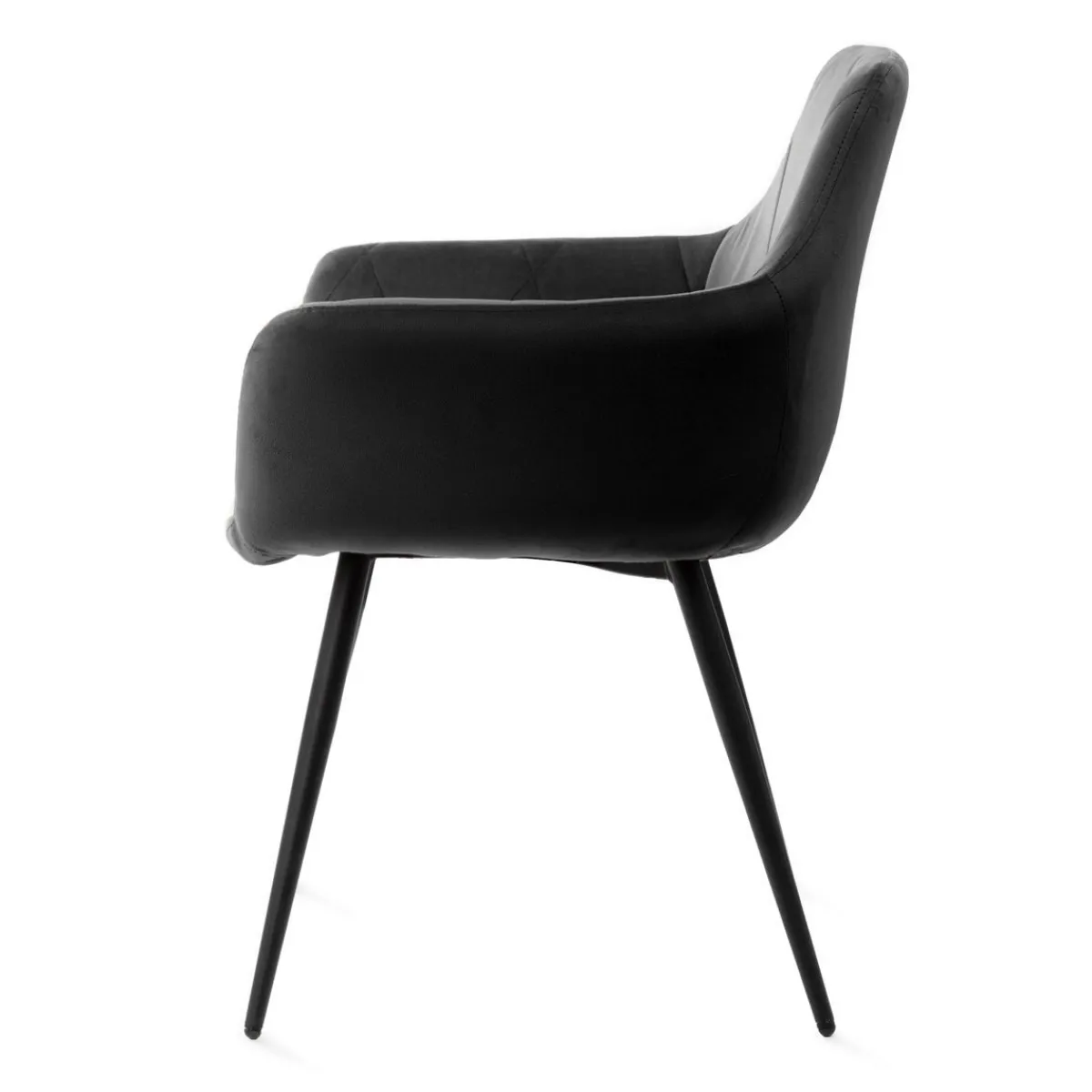 Store Krzeslo Fellice Welurowe Czarne 56X61X86 Cm Krzesła