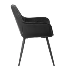 Outlet Krzeslo Flossi Welurowe Czarne 57X63X84 Cm Krzesła