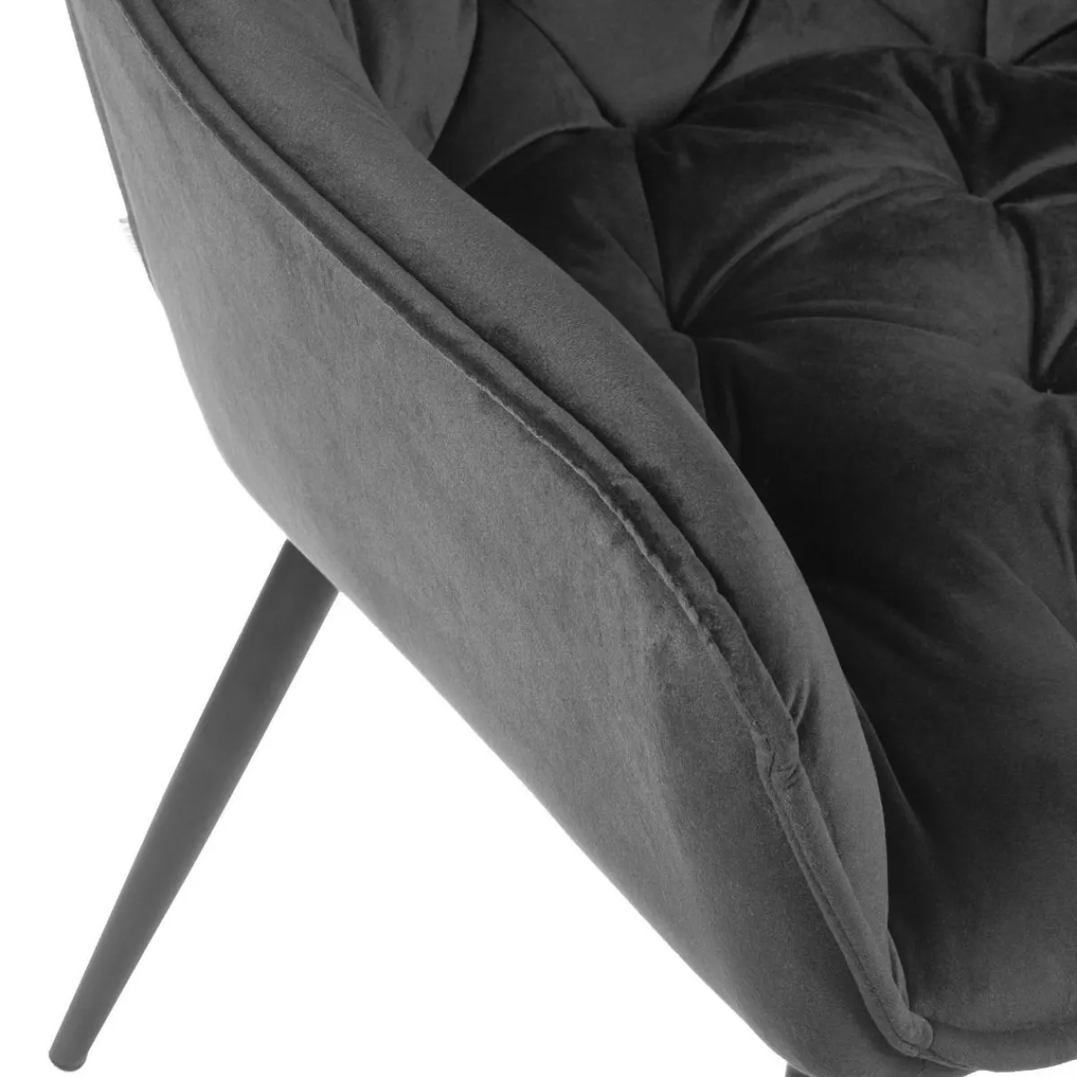 Outlet Krzeslo Flossi Welurowe Czarne 57X63X84 Cm Krzesła