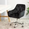 Best Sale Krzeslo Flossi Welurowe Obrotowe Czarne 57X65X90 Cm Krzesła Obrotowe