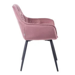 Shop Krzeslo Flossi Welurowe Rozowe 57X63X84 Cm Krzesła