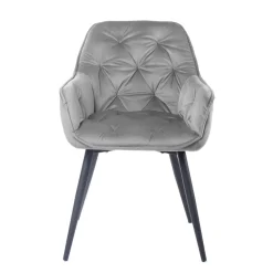 Cheap Krzeslo Flossi Welurowe Szare 57X63X84 Cm Krzesła