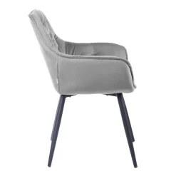 Cheap Krzeslo Flossi Welurowe Szare 57X63X84 Cm Krzesła
