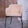 Flash Sale Krzeslo Fluffy Bezowe W Tkaninie Teddy 57X60X78 Cm Krzesła
