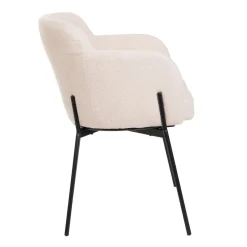 Flash Sale Krzeslo Fluffy Bezowe W Tkaninie Teddy 57X60X78 Cm Krzesła