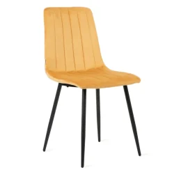 Shop Krzeslo Golick Welurowe Musztardowe 44X57X88 Cm Krzesła
