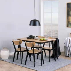 Best Sale Krzeslo Haveri! Drewniane Czarne-Naturalne 55X45X79,5 Cm Krzesła