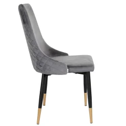 Fashion Krzeslo Logan Welurowe Szare 44X44X92 Cm Krzesła