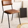 Best Sale Krzeslo Lumbar W Obiciu Ze Skory Bawolej Brazowe 46X52X78 Cm Krzesła