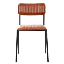 Best Sale Krzeslo Lumbar W Obiciu Ze Skory Bawolej Brazowe 46X52X78 Cm Krzesła