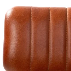 Best Sale Krzeslo Lumbar W Obiciu Ze Skory Bawolej Brazowe 46X52X78 Cm Krzesła