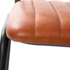 Best Sale Krzeslo Lumbar W Obiciu Ze Skory Bawolej Brazowe 46X52X78 Cm Krzesła