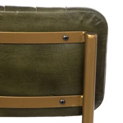 Outlet Krzeslo Lumbar W Obiciu Ze Skory Bawolej Zielone 46X52X78 Cm Krzesła