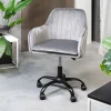 Store Krzeslo Obrotowe Szare Welurowe Teill 55X54,5X80-90Cm Krzesła Obrotowe
