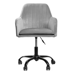 Store Krzeslo Obrotowe Szare Welurowe Teill 55X54,5X80-90Cm Krzesła Obrotowe