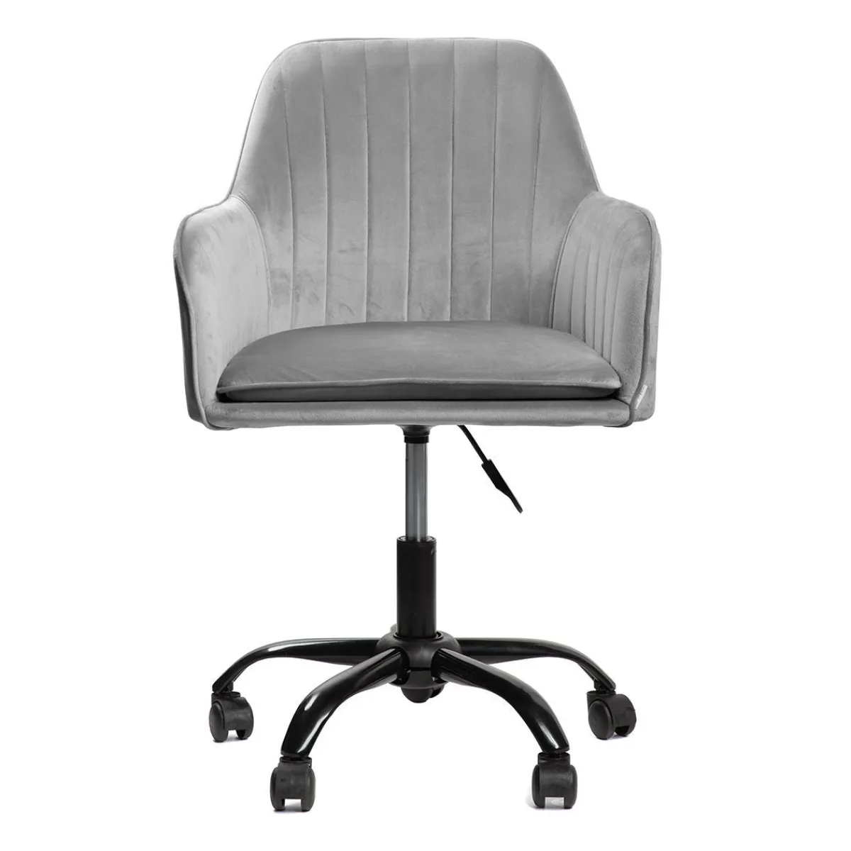 Store Krzeslo Obrotowe Szare Welurowe Teill 55X54,5X80-90Cm Krzesła Obrotowe
