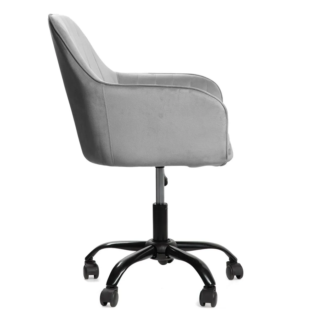 Store Krzeslo Obrotowe Szare Welurowe Teill 55X54,5X80-90Cm Krzesła Obrotowe