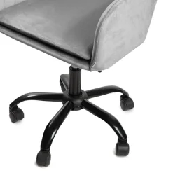 Store Krzeslo Obrotowe Szare Welurowe Teill 55X54,5X80-90Cm Krzesła Obrotowe