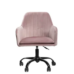 Outlet Krzeslo Teill Welurowe Obrotowe Rozowe 55,5X54,5X80-90Cm Krzesła Obrotowe