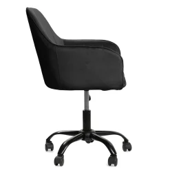 New Krzeslo Teill Welurowe Obrotowe Czarne 55,5X54,5X80-90Cm Krzesła Obrotowe