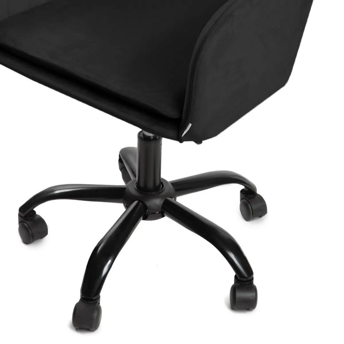 New Krzeslo Teill Welurowe Obrotowe Czarne 55,5X54,5X80-90Cm Krzesła Obrotowe