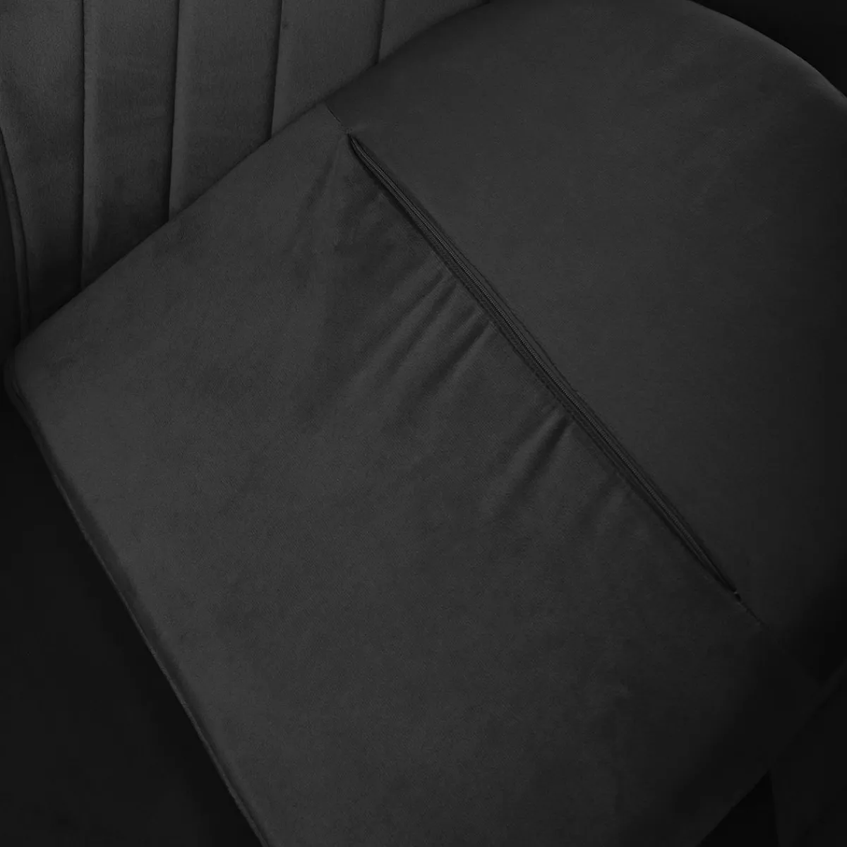 New Krzeslo Teill Welurowe Obrotowe Czarne 55,5X54,5X80-90Cm Krzesła Obrotowe
