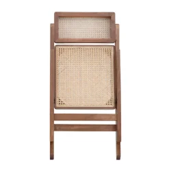 Shop Krzeslo Verdura Drewniane Z Naturalnym Rattanem 46X52X80 Cm Krzesła Ogródowe