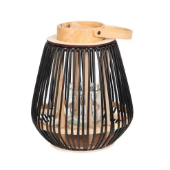 Cheap Lampion Garnitto Z Czarnymi Elementami 10,5X26 Cm Lampiony Ogródowe