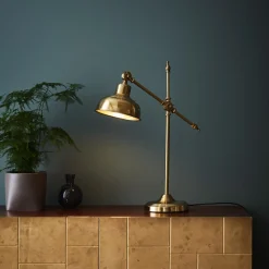 New Lampka Nocna Grimstad Zlota 18X49,5X56,5 Cm Lampy Stołowe I Nocne