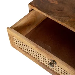 Clearance Lawa Natte Drewniana Lite Drewno Mango Z Rattanem 120X45X45 Stoliki Kawowe