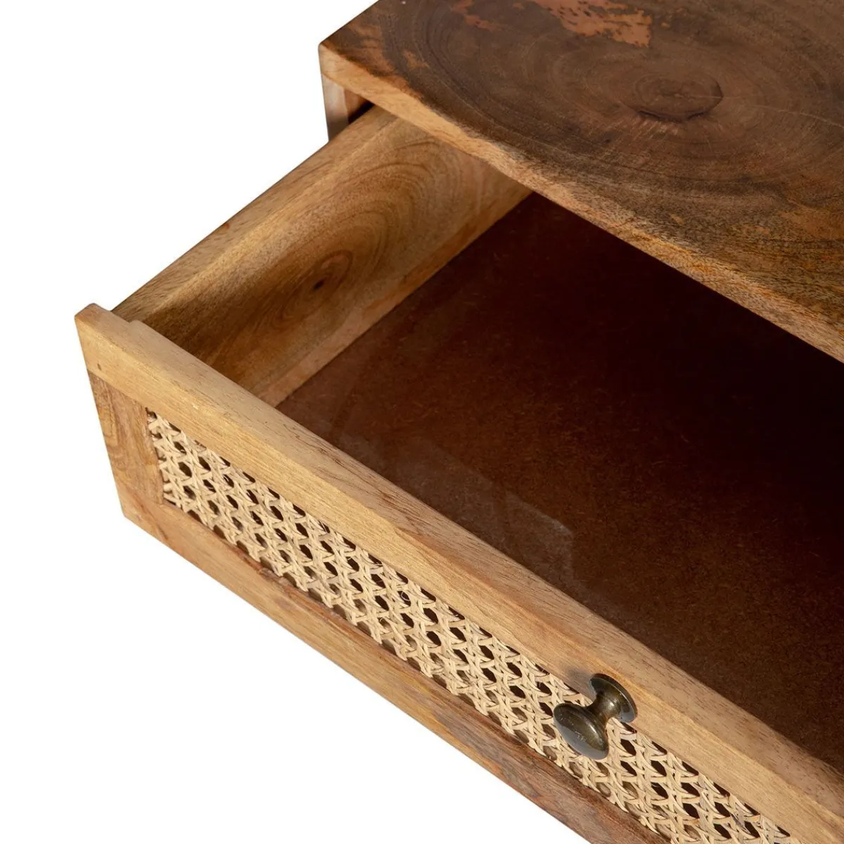 Clearance Lawa Natte Drewniana Lite Drewno Mango Z Rattanem 120X45X45 Stoliki Kawowe