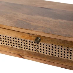 Clearance Lawa Natte Drewniana Lite Drewno Mango Z Rattanem 120X45X45 Stoliki Kawowe