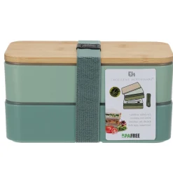 Cheap Lunchbox Bamboo Podwojny 18X10,6 Cm Naczynia Ogródowe I Piknikowe