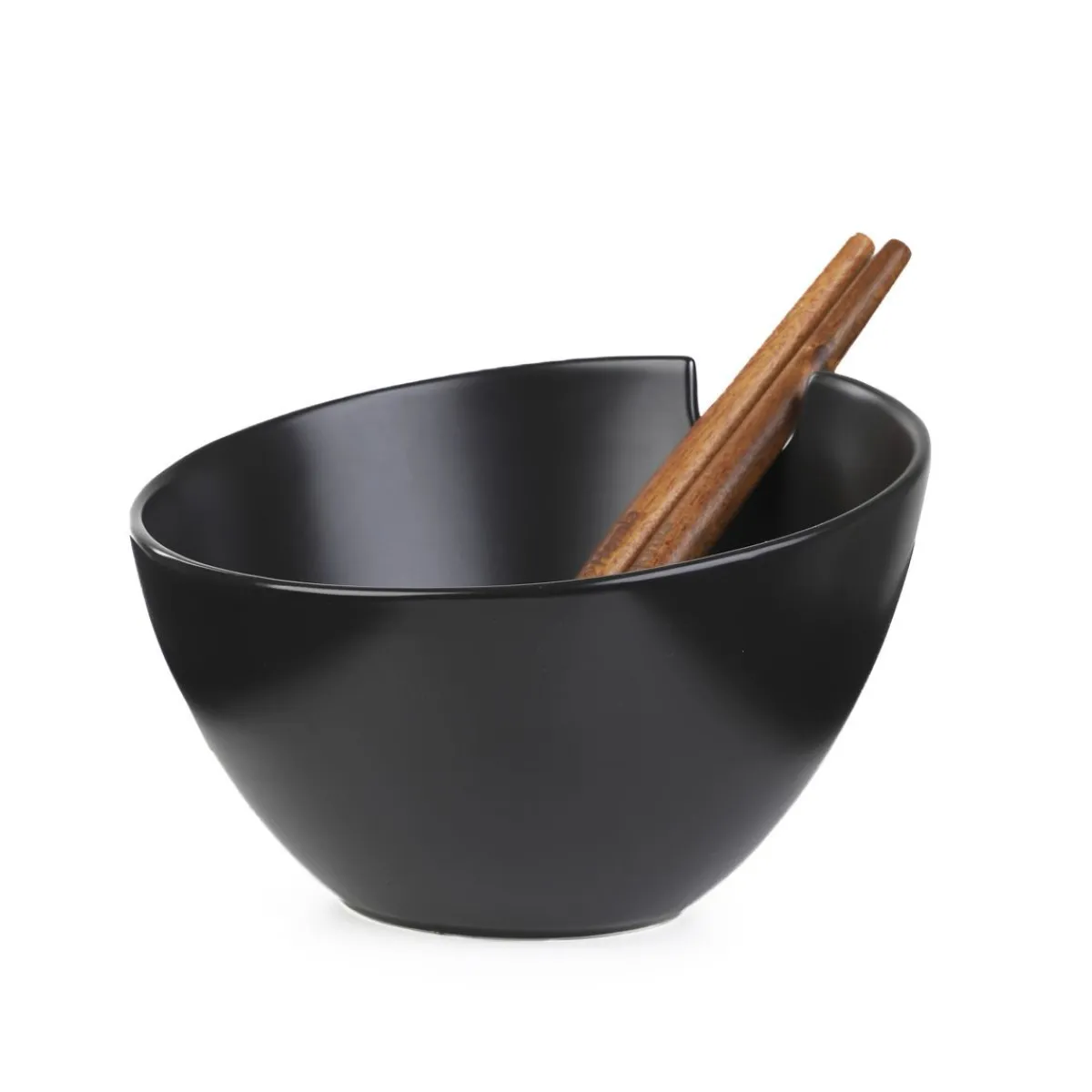 Hot Misa Mooka Do Salat Ceramiczna Z Przyborami Czarna 24 Cm Naczynia Ogródowe I Piknikowe