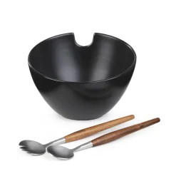 Hot Misa Mooka Do Salat Ceramiczna Z Przyborami Czarna 24 Cm Naczynia Ogródowe I Piknikowe