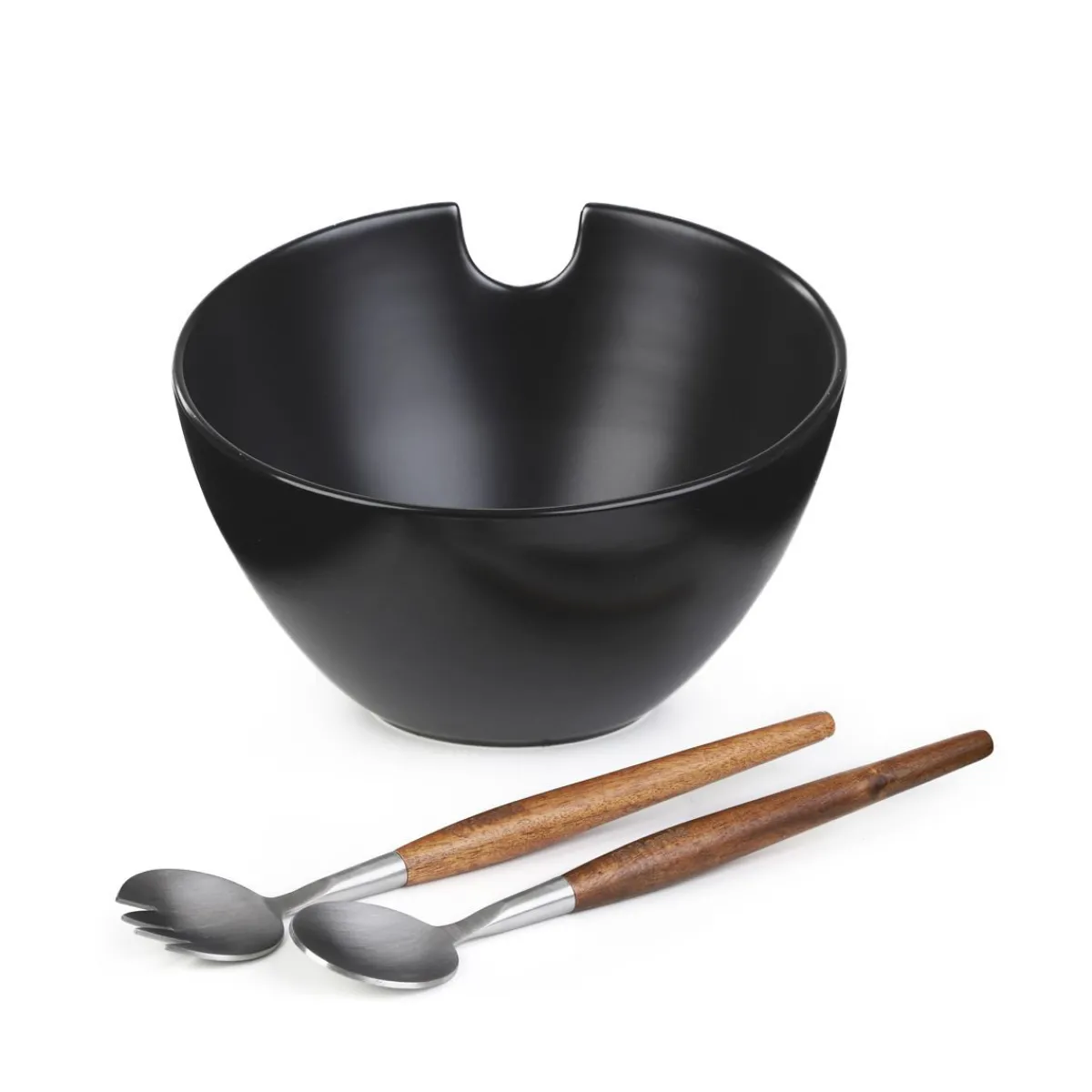 Hot Misa Mooka Do Salat Ceramiczna Z Przyborami Czarna 24 Cm Naczynia Ogródowe I Piknikowe