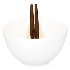 Fashion Misa Mooka Do Salat Ceramiczna Z Przyborami Biala 24 Cm Naczynia Ogródowe I Piknikowe